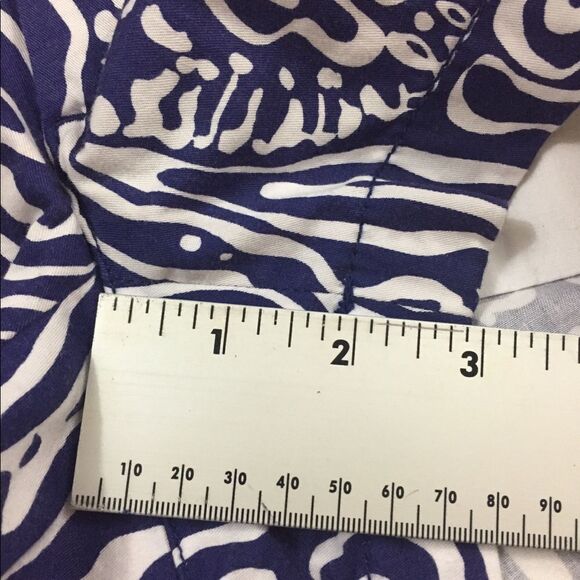 Lilly Pulitzer Walsh Shorts Bright Navy Zebra Blue Seahorse Print Size 00 - Picture 4 of 7